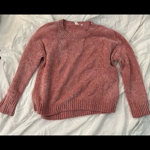 Cropped chenille sweater